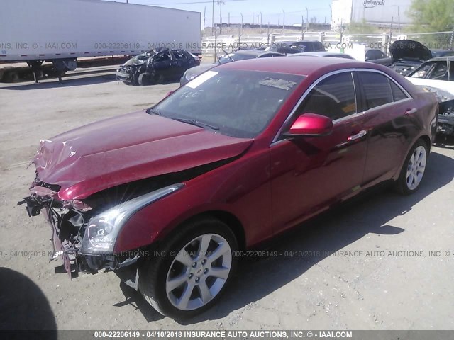 1G6AA5RXXD0166095 - 2013 CADILLAC ATS MAROON photo 2