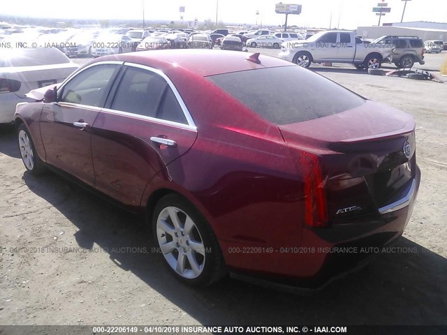 1G6AA5RXXD0166095 - 2013 CADILLAC ATS MAROON photo 3