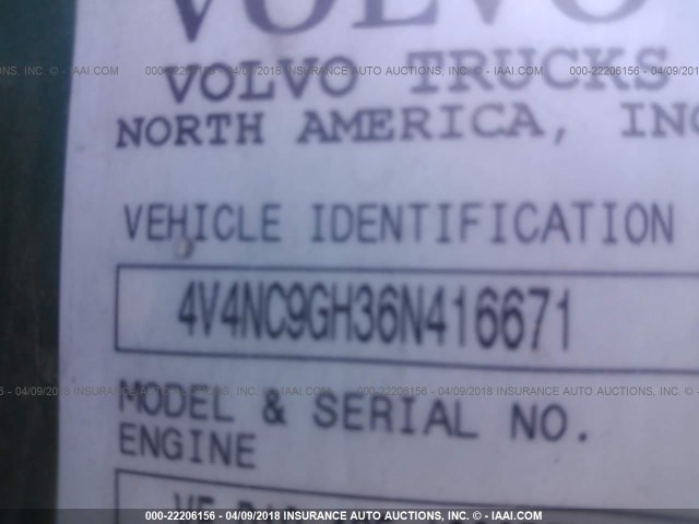 4V4NC9GH36N416671 - 2006 VOLVO VN Unknown photo 10