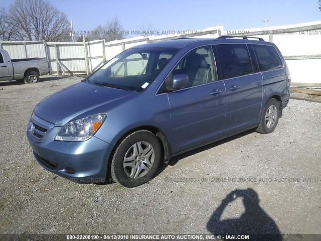 5FNRL386X6B071905 - 2006 HONDA ODYSSEY EXL ლურჯი ფოტო 2