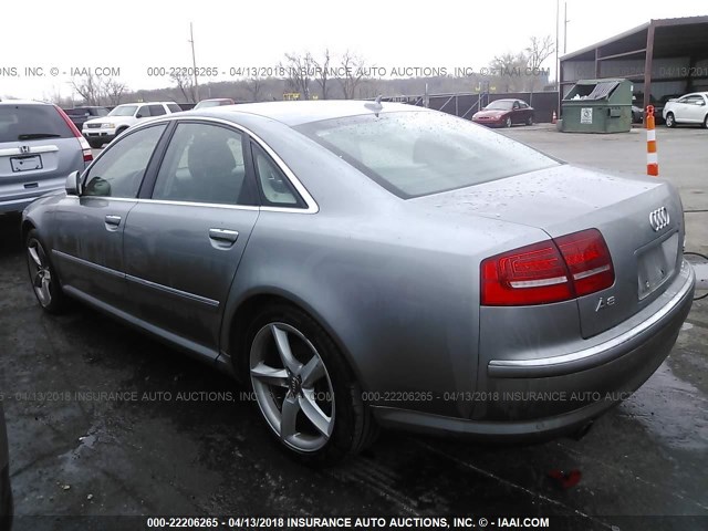 WAULV94E08N015778 - 2008 AUDI A8 4.2 QUATTRO GRAY photo 3