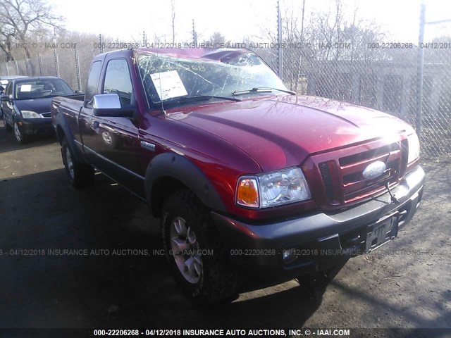 1FTZR45E77PA78365 - 2007 FORD RANGER SUPER CAB MAROON photo 1