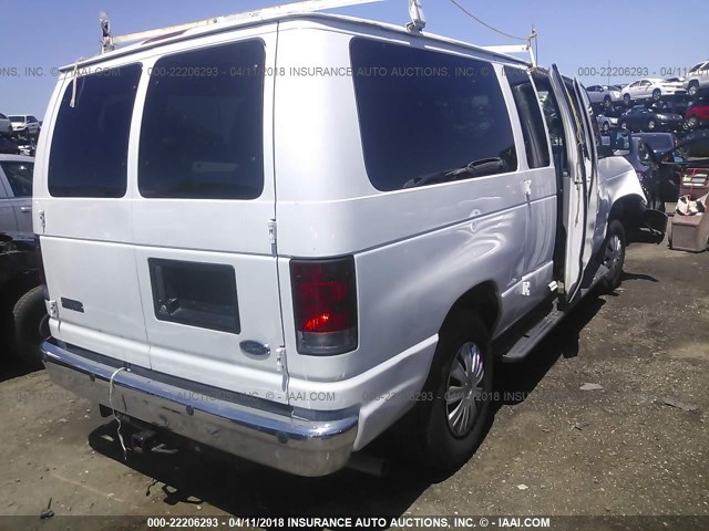 1FDNE11W38DB06085 - 2008 FORD ECONOLINE E150 VAN WHITE photo 4