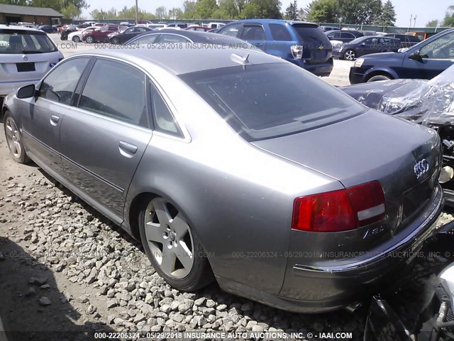 WAUML44E55N010035 - 2005 AUDI A8 L QUATTRO GRAY photo 3