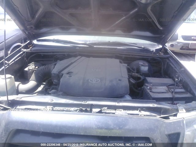 3TMLU4EN7AM043360 - 2010 TOYOTA TACOMA DOUBLE CAB ნაცრისფერი ფოტო 10