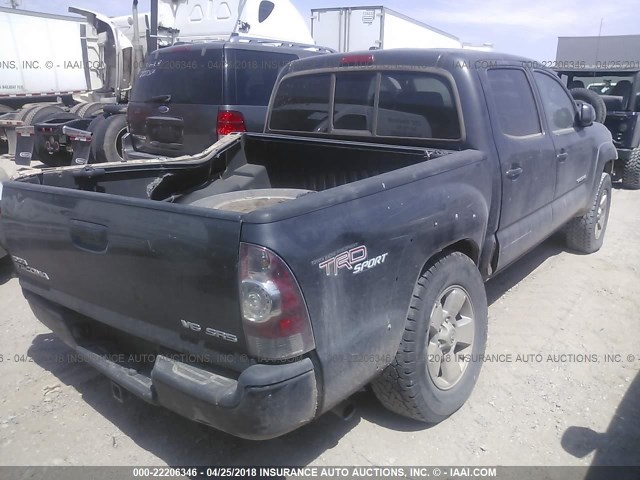 3TMLU4EN7AM043360 - 2010 TOYOTA TACOMA DOUBLE CAB ნაცრისფერი ფოტო 4