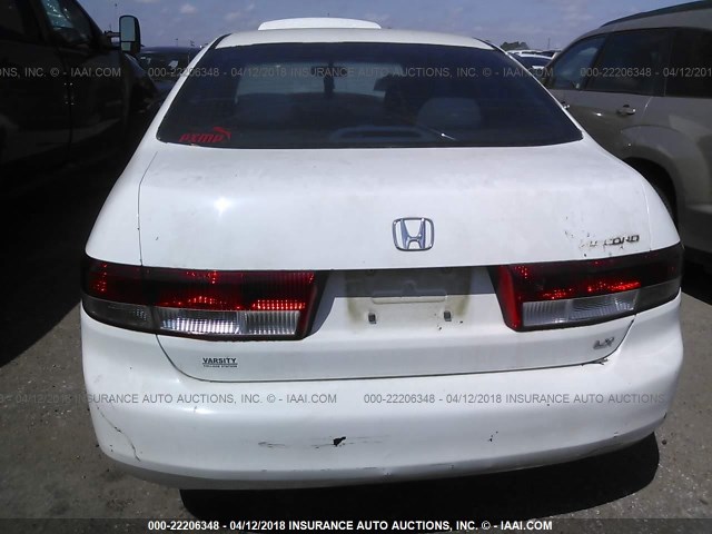 3HGCM563X4G709926 - 2004 HONDA ACCORD LX WHITE photo 6