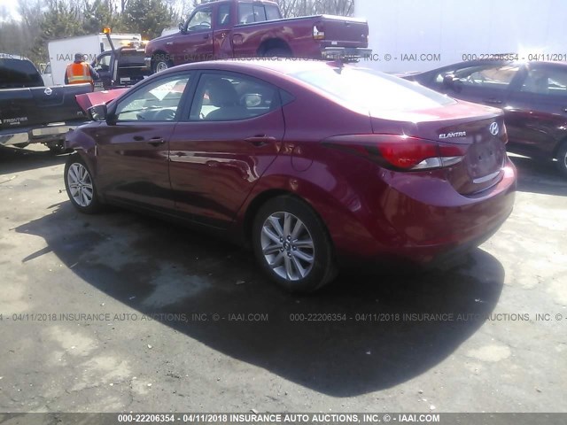 5NPDH4AE7EH482536 - 2014 HYUNDAI ELANTRA SE/SPORT/LIMITED RED photo 3