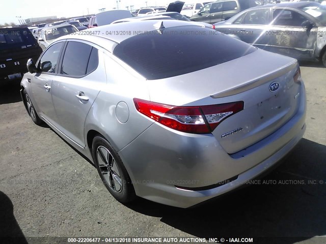 KNAGM4AD0C5016540 - 2012 KIA OPTIMA HYBRID SILVER photo 3