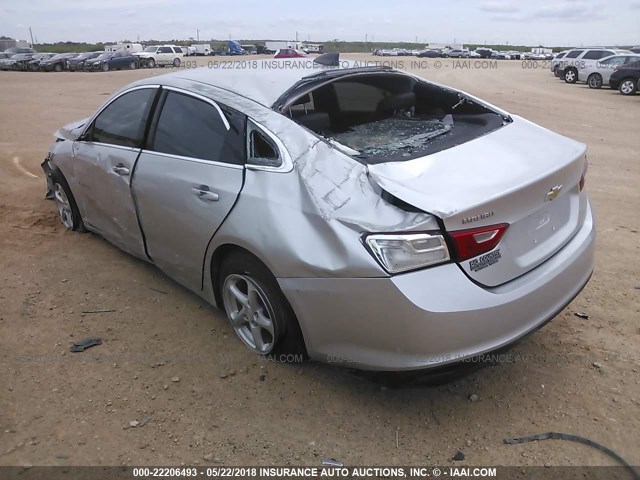 1G1ZB5ST3GF200490 - 2016 CHEVROLET MALIBU LS 银色 照片 3