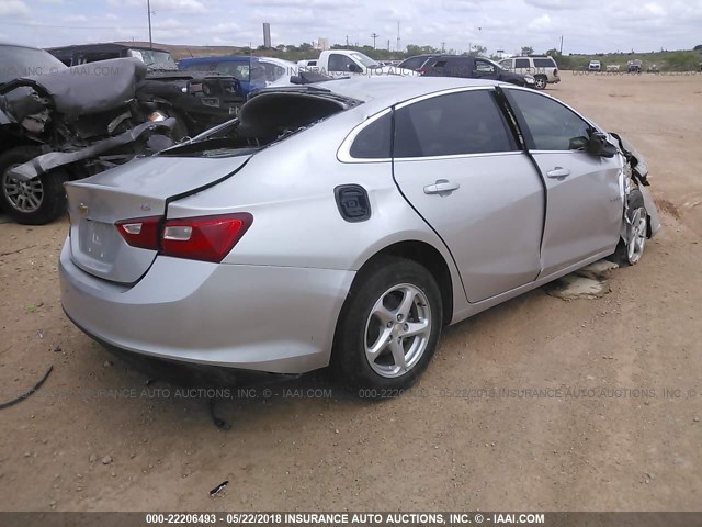 1G1ZB5ST3GF200490 - 2016 CHEVROLET MALIBU LS 银色 照片 4