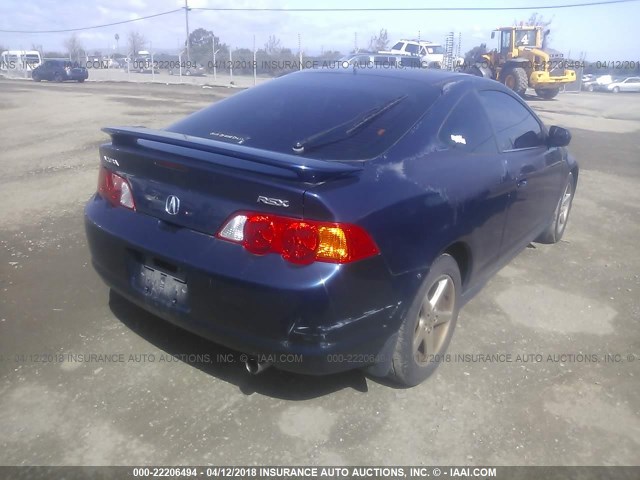 JH4DC54874S012452 - 2004 ACURA RSX BLUE photo 4