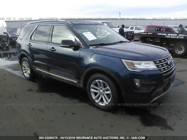 1FM5K7DH0GGB35467 - 2016 FORD EXPLORER XLT BLUE photo 1