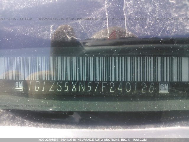 1G1ZS58N57F240126 - 2007 CHEVROLET MALIBU LS 灰色 照片 9