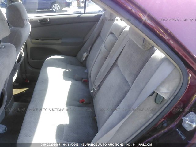 4T1BE32K64U346395 - 2004 TOYOTA CAMRY LE/XLE/SE MAROON photo 8