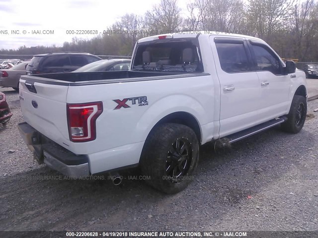 1FTEW1EF9FFB93701 - 2015 FORD F150 SUPERCREW WHITE photo 4