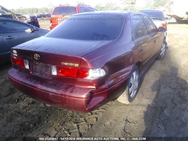 4T1BG22K21U785383 - 2001 TOYOTA CAMRY CE/LE/XLE BURGUNDY photo 4