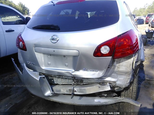 JN8AS58V98W100283 - 2008 NISSAN ROGUE S/SL SILVER photo 6