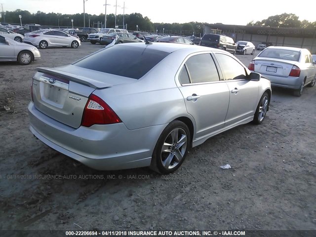 3FAHP0KC9BR147089 - 2011 FORD FUSION SPORT SILVER photo 4