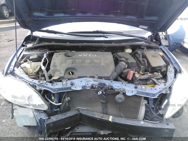 2T1BU4EE6AC311917 - 2010 TOYOTA COROLLA S/LE/XLE BLUE photo 10