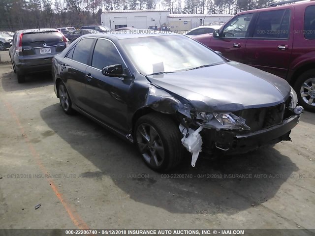 4T1BK1FK2CU003699 - 2012 TOYOTA CAMRY SE/XLE GRAY photo 1