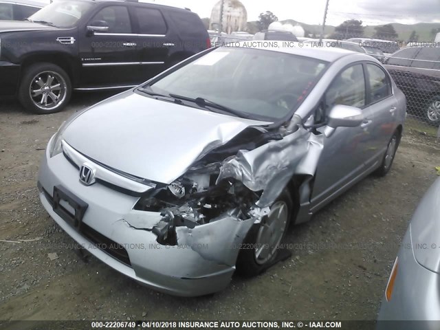 JHMFA36248S016606 - 2008 HONDA CIVIC HYBRID SILVER photo 2