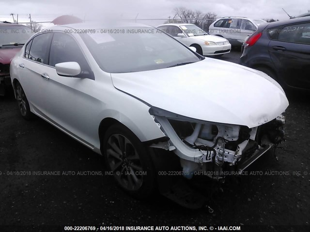 1HGCR2F53EA086067 - 2014 HONDA ACCORD SPORT WHITE photo 1