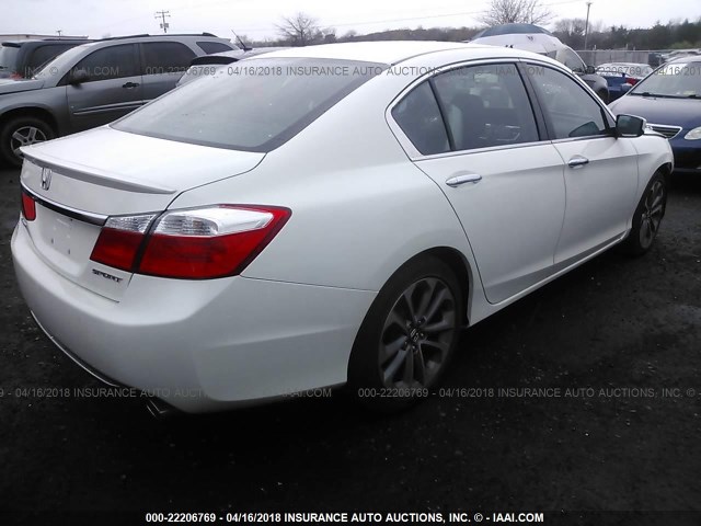 1HGCR2F53EA086067 - 2014 HONDA ACCORD SPORT WHITE photo 4