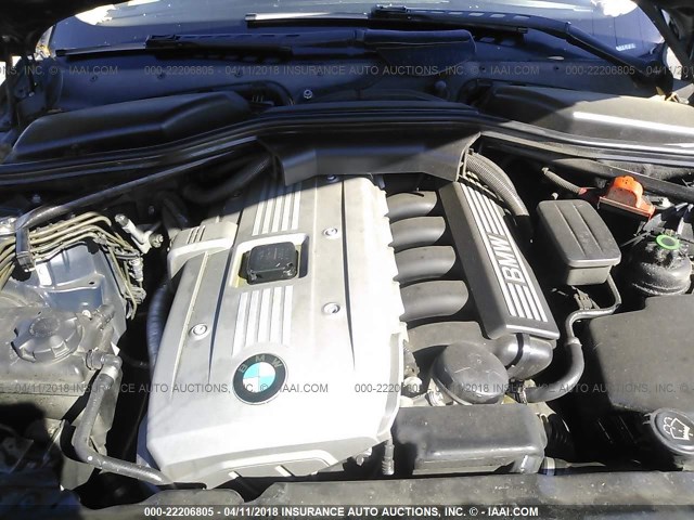 WBANE53536CK83462 - 2006 BMW 525 I BLUE photo 10