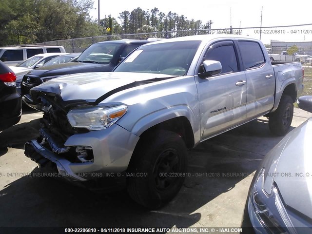 5TFAX5GN5GX069850 - 2016 TOYOTA Tacoma DOUBLE CAB/SR/SR5 GRAY photo 2