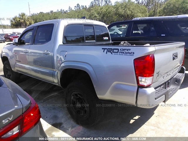 5TFAX5GN5GX069850 - 2016 TOYOTA Tacoma DOUBLE CAB/SR/SR5 GRAY photo 3