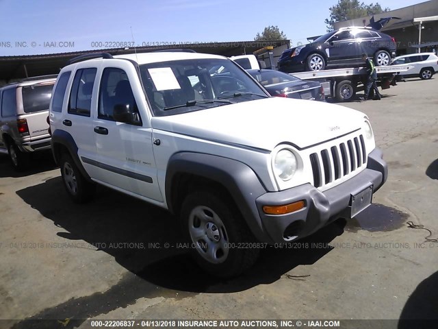 1J4GL48K72W316587 - 2002 JEEP LIBERTY SPORT WHITE photo 1