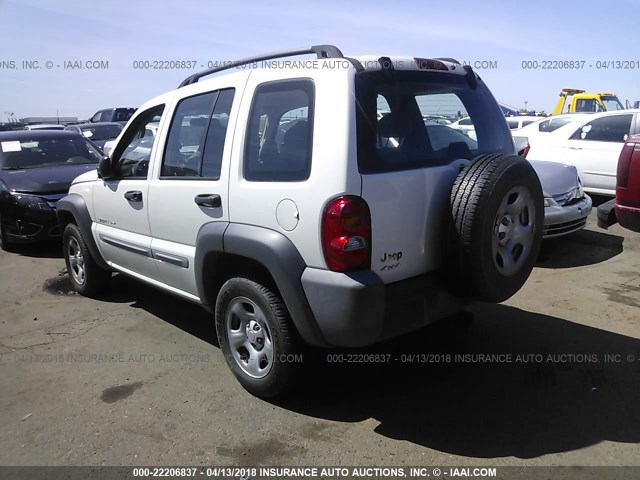 1J4GL48K72W316587 - 2002 JEEP LIBERTY SPORT 白色 照片 3