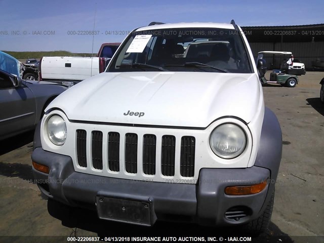 1J4GL48K72W316587 - 2002 JEEP LIBERTY SPORT 白色 照片 6