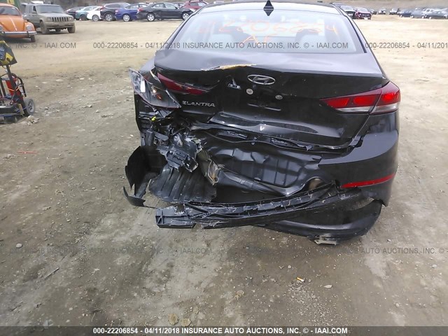 5NPD84LF3JH236311 - 2018 HYUNDAI ELANTRA SEL/VALUE/LIMITED BLACK photo 6