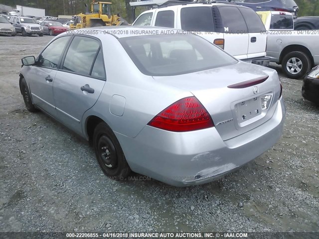 1HGCM55127A042286 - 2007 HONDA ACCORD VALUE SILVER photo 3