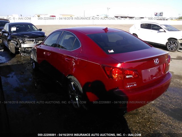 JTHBK262085075785 - 2008 LEXUS IS 250 RED photo 3