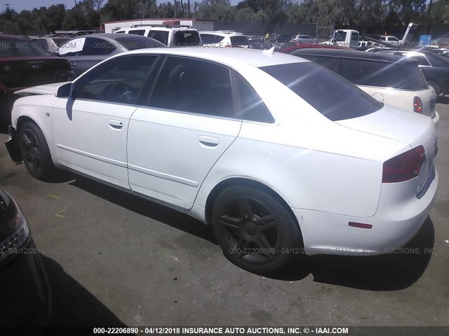 WAUAF78E07A211700 - 2007 AUDI A4 2/TURBO WHITE photo 3