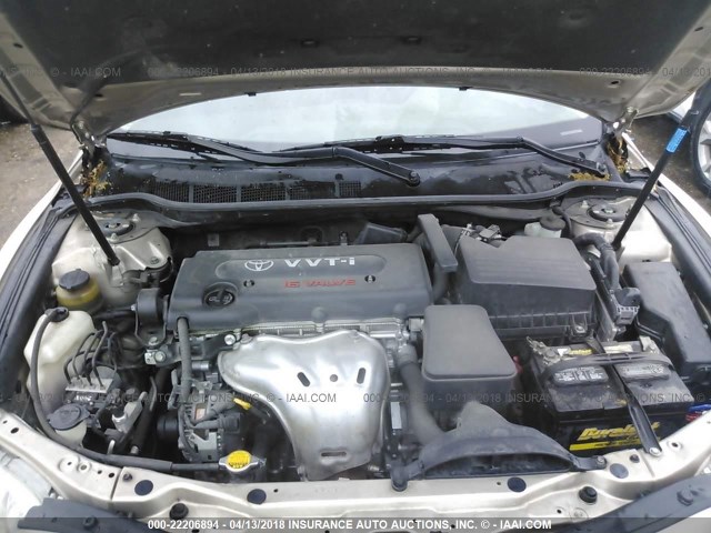 4T1BE46K68U775431 - 2008 TOYOTA CAMRY CE/LE/XLE/SE GOLD photo 10