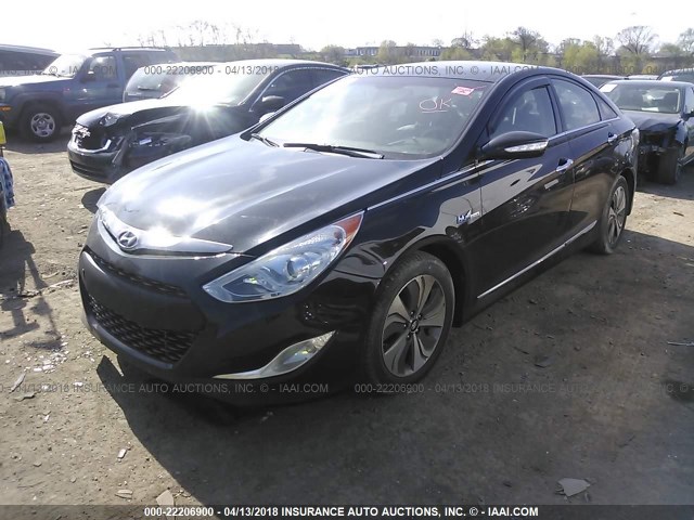 KMHEC4A48EA108580 - 2014 HYUNDAI SONATA HYBRID BLACK photo 2