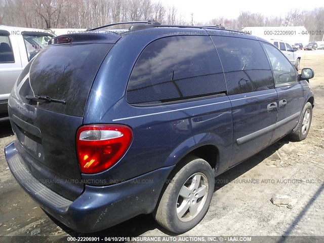 1D4GP24R56B553628 - 2006 DODGE GRAND CARAVAN SE BLUE photo 4