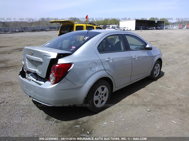 1G1JA5SH3D4122263 - 2013 CHEVROLET SONIC LS SILVER photo 4