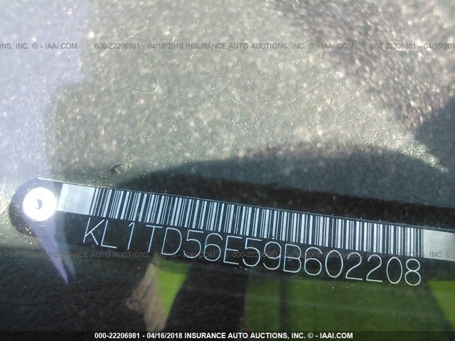 KL1TD56E59B602208 - 2009 CHEVROLET AVEO LS/LT 灰色 照片 9