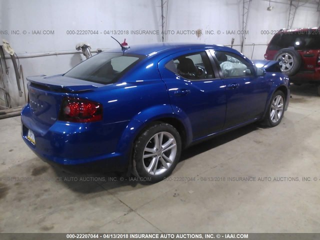 1C3CDZCB2DN582618 - 2013 DODGE AVENGER SXT BLUE photo 4