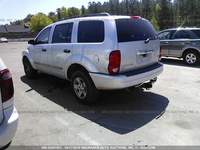 1D4HD48N35F506489 - 2005 DODGE DURANGO SLT SILVER photo 3