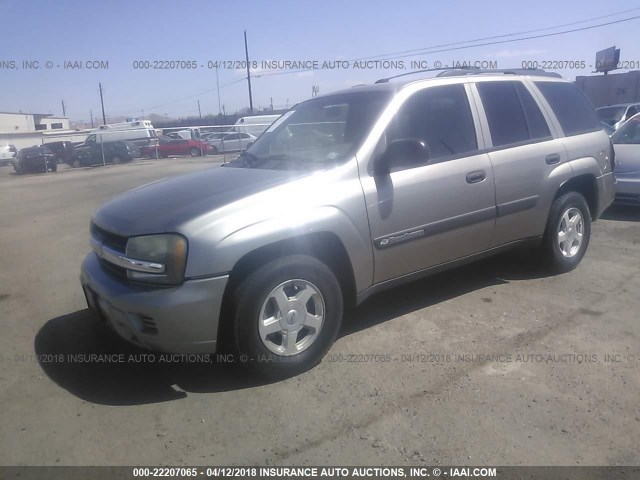 1GNDS13S432386789 - 2003 CHEVROLET TRAILBLAZER  BEIGE photo 2