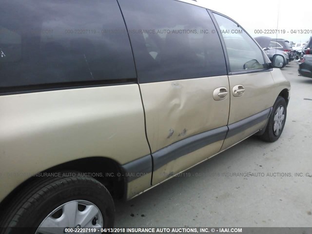 1B4GP44G8YB789309 - 2000 DODGE GRAND CARAVAN SE/SPORT GOLD photo 6