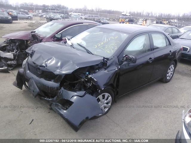 1NXBU40E69Z048149 - 2009 TOYOTA COROLLA S/LE/XLE BLACK photo 2