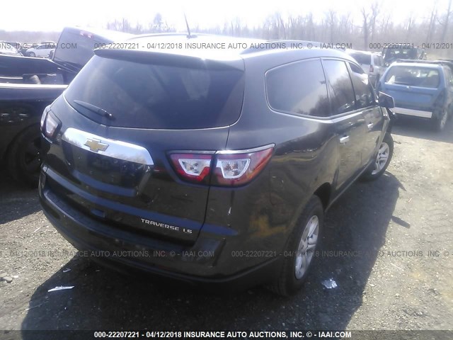 1GNKRFED5EJ362251 - 2014 CHEVROLET TRAVERSE LS BLACK photo 4