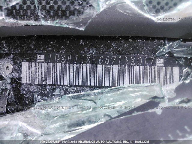 1G8AJ58F66Z138017 - 2006 SATURN ION LEVEL 2 Boz foto 9